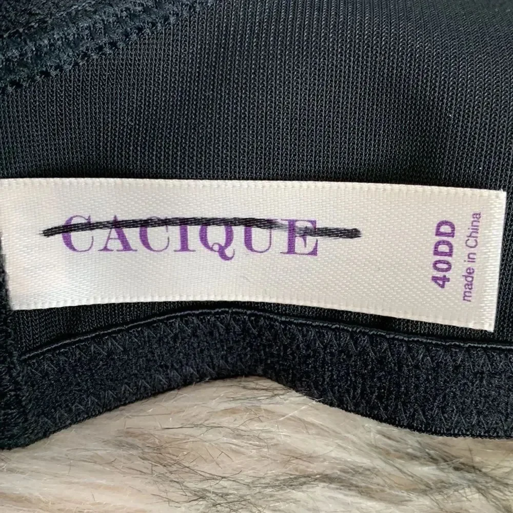 Lane Bryant Cacique Smooth Balconette Lightly Lined Bra Black 40DD